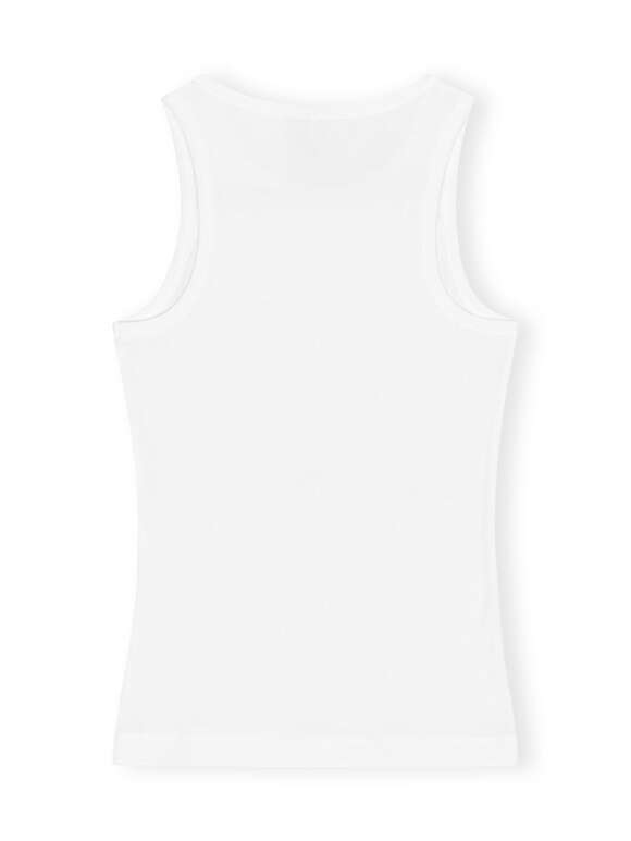 Ganni - RIB TANK TOP HVID