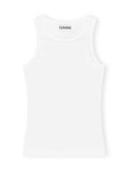 Ganni - RIB TANK TOP HVID