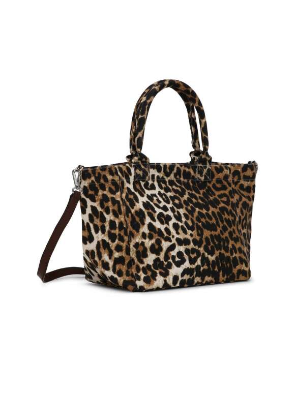 Ganni - SHOPPER TASKE LEOPARD