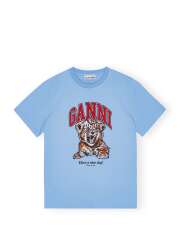 Ganni - BLUE JERSEY TIGER T-SHIRT