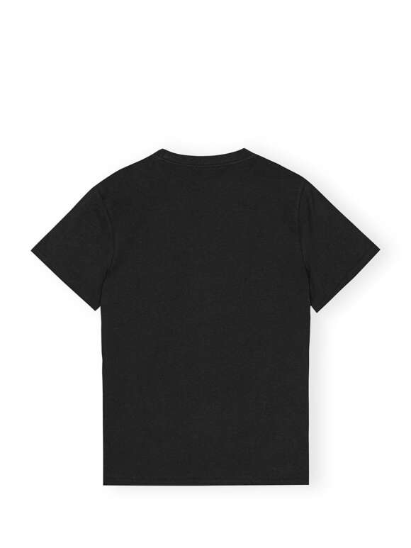 Ganni - Black Basic Jersey Rose T-shirt