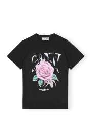 Ganni - Black Basic Jersey Rose T-shirt