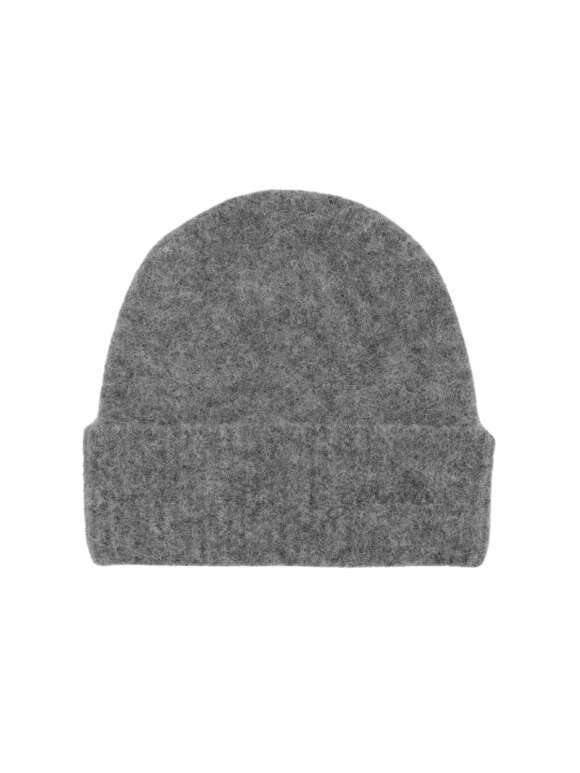 Ganni - BLØD ULD BEANIE GRÅ