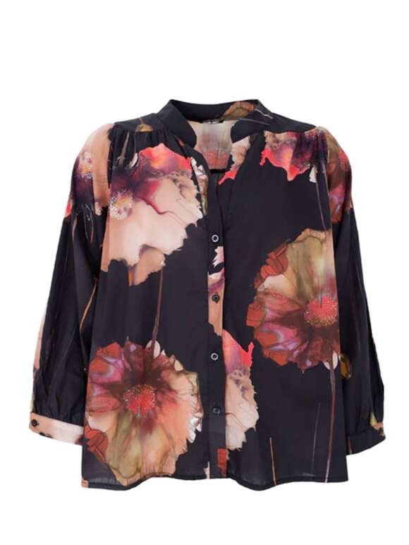 Black Colour - CELINE Flora Bluse