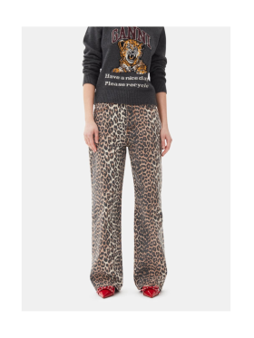 Ganni - PRINTED IZEY JEANS LEOPARD