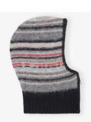 Ganni - Grey Striped Soft Wool Balaclava