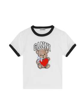 Ganni - White Basic Jersey Bear T-shirt