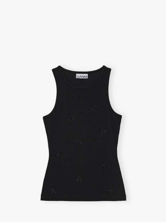 Ganni - Rhinestone Butterfly Tanktop