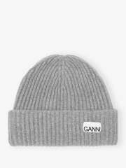 Ganni - Oversized Wool Rib Knit Beanie