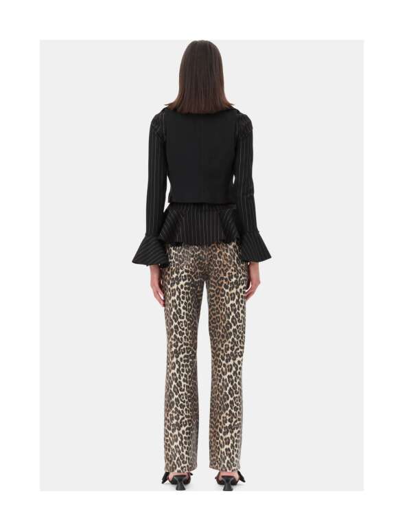 Ganni - Leopard Foil Print Jeans