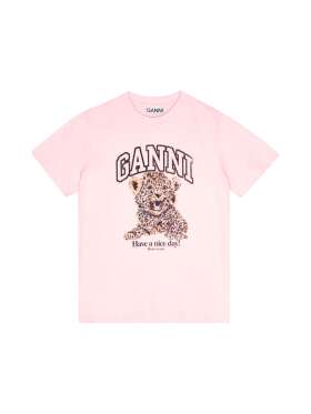 Ganni - Basic Jersey Leopard Relaxed T-shirt