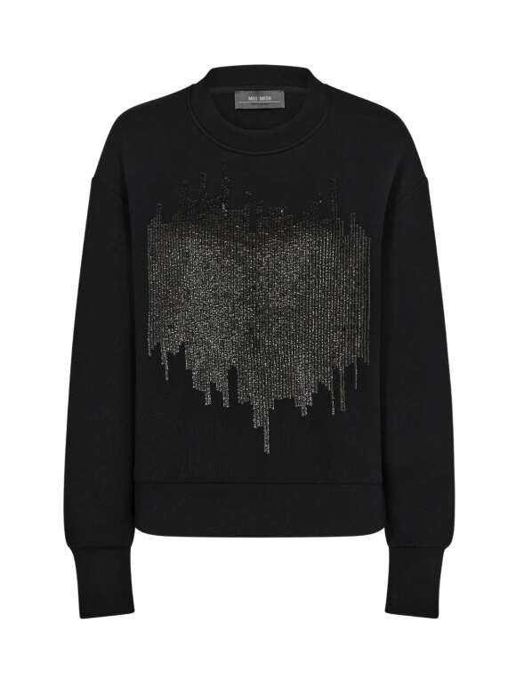 Mos Mosh - DAKOTA O-LS GLAM SWEATSHIRT SORT 