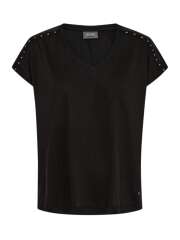 Mos Mosh - NARELLE V-NECK STUD T-SHIRT SORT