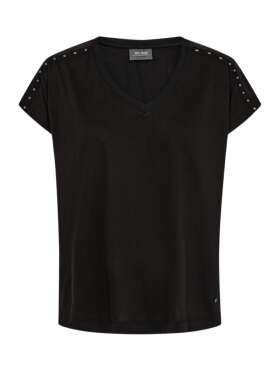 Mos Mosh - NARELLE V-NECK STUD T-SHIRT SORT