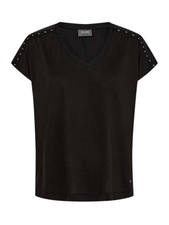 Mos Mosh - NARELLE V-NECK STUD T-SHIRT SORT