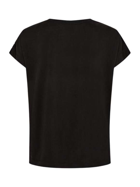 Mos Mosh - NARELLE V-NECK STUD T-SHIRT SORT