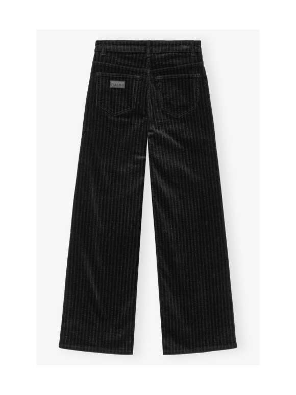 Ganni - Black Corduroy Magny Bukser