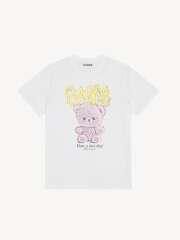 Ganni - LØSTSIDDENDE T-SHIRT TEDDY PRINT