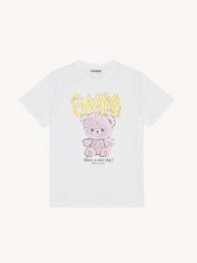 Ganni - LØSTSIDDENDE T-SHIRT TEDDY PRINT