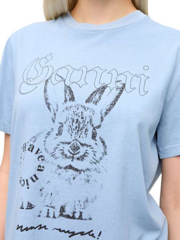 Ganni - T-shirt Med Print