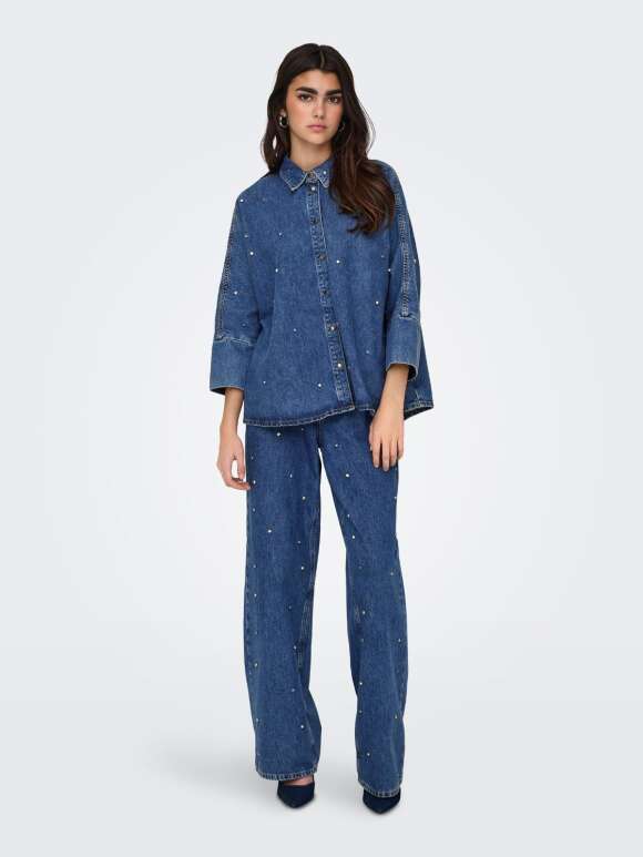 Only - GRACE 3/4 DENIM SHIRT 